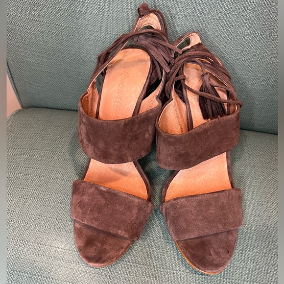 Madewell Octavia tassel sandals taupe suede women’s size 8.5 GUC - Picture 4 of 7